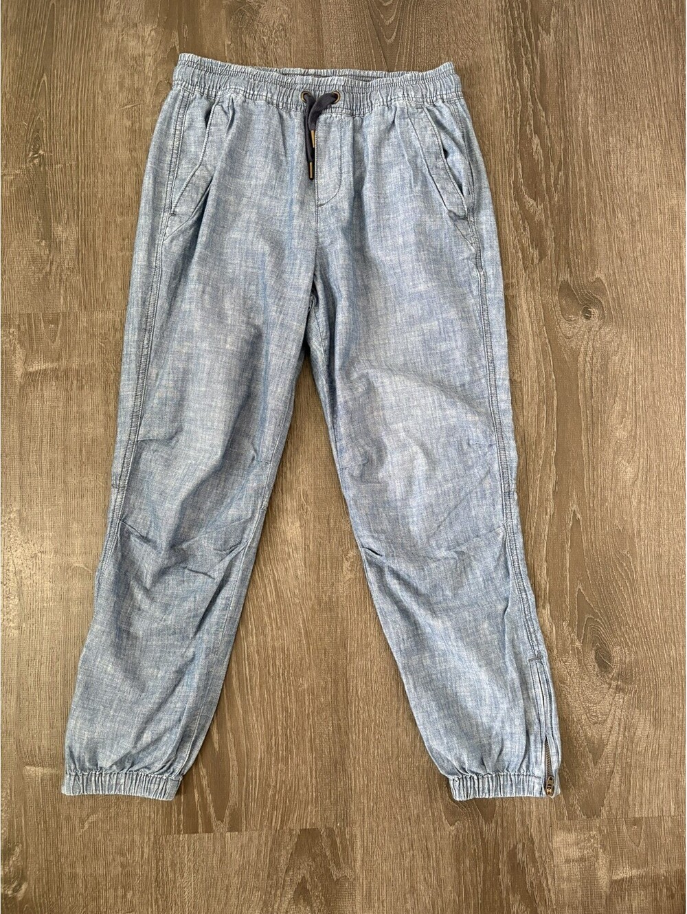 POLO RALPH LAUREN Chambray Blue Denim Pull on Jogger Pants Drawstring Size XS